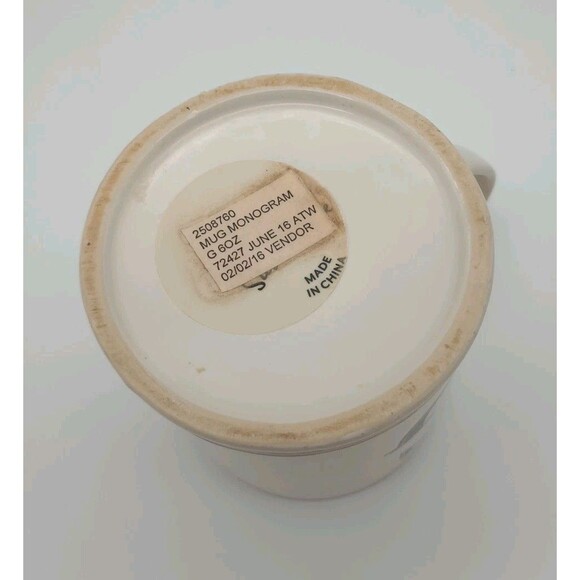 Sur LA table Mini Mug G Monogram 6oz White Black - Picture 4 of 5